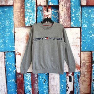 Men's Tommy Hilfiger Sleepwear Shirt Pullover Flag Logo MEDIUM Gray NEW